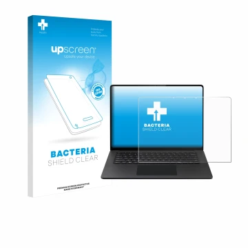 Parte frontale di una confezione del prodotto con il logo del marchio upscreen. Accanto è raffigurato il dispositivo Microsoft