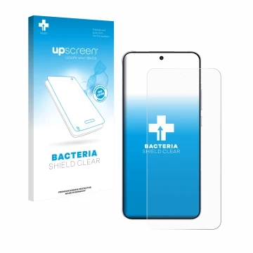Parte frontale di una confezione del prodotto con il logo del marchio upscreen. Accanto è raffigurato il dispositivo Oppo Reno