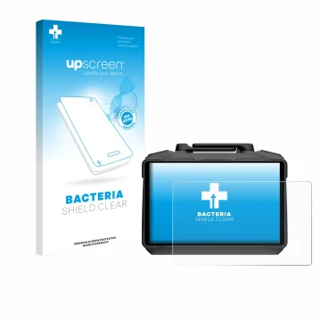 Parte frontale di una confezione del prodotto con il logo del marchio upscreen. Accanto è raffigurato il dispositivo DJI RC Pr