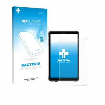 Parte frontale di una confezione del prodotto con il logo del marchio upscreen. Accanto è raffigurato il dispositivo Ulefone A