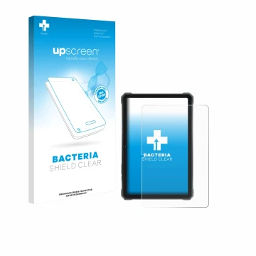 Parte frontale di una confezione del prodotto con il logo del marchio upscreen. Accanto è raffigurato il dispositivo Hotwav R9