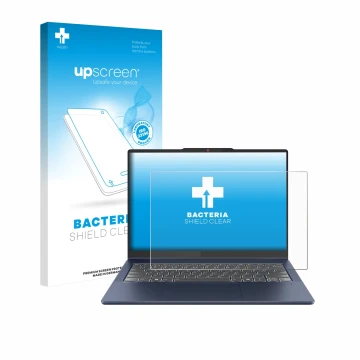 Parte frontale di una confezione del prodotto con il logo del marchio upscreen. Accanto è raffigurato il dispositivo Lenovo Id