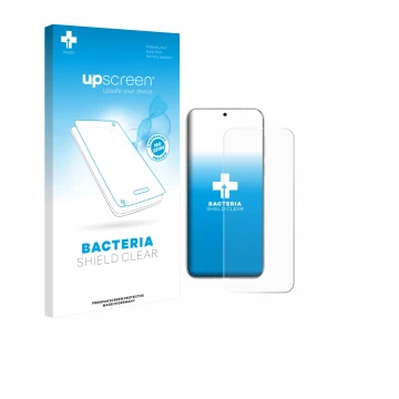 Parte frontale di una confezione del prodotto con il logo del marchio upscreen. Accanto è raffigurato il dispositivo Huawei Pu