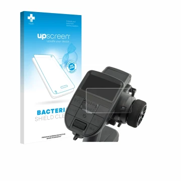 Parte frontale di una confezione del prodotto con il logo del marchio upscreen. Accanto è raffigurato il dispositivo Radiomast