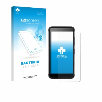 Parte frontale di una confezione del prodotto con il logo del marchio upscreen. Accanto è raffigurato il dispositivo SkyCaddie