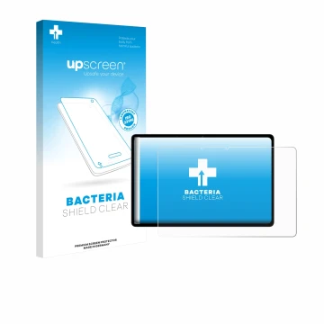 Parte frontale di una confezione del prodotto con il logo del marchio upscreen. Accanto è raffigurato il dispositivo Oppo Pad 