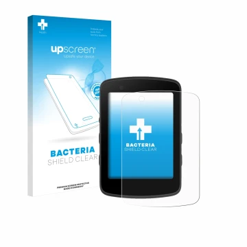 Parte frontale di una confezione del prodotto con il logo del marchio upscreen. Accanto è raffigurato il dispositivo Bryton Ri