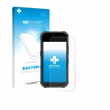 Parte frontale di una confezione del prodotto con il logo del marchio upscreen. Accanto è raffigurato il dispositivo SkyCaddie