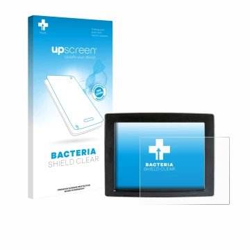 Parte frontale di una confezione del prodotto con il logo del marchio upscreen. Accanto è raffigurato il dispositivo John Deer