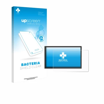 Parte frontale di una confezione del prodotto con il logo del marchio upscreen. Accanto è raffigurato il dispositivo Leapmotor
