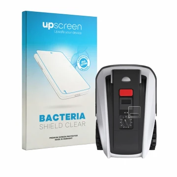 Parte frontale di una confezione del prodotto con il logo del marchio upscreen. Accanto è raffigurato il dispositivo Ecovacs G