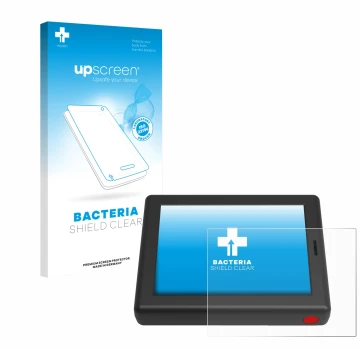 Parte frontale di una confezione del prodotto con il logo del marchio upscreen. Accanto è raffigurato il dispositivo XC Tracer
