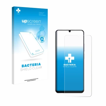 Parte frontale di una confezione del prodotto con il logo del marchio upscreen. Accanto è raffigurato il dispositivo realme No