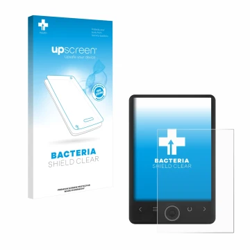 Parte frontale di una confezione del prodotto con il logo del marchio upscreen. Accanto è raffigurato il dispositivo SPC Light