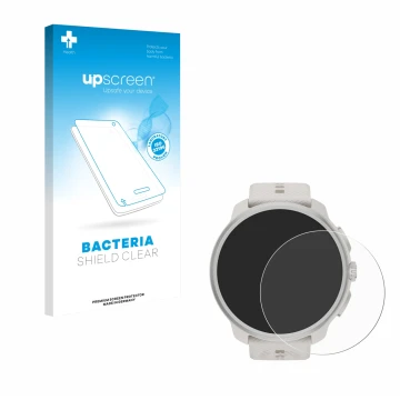 Parte frontale di una confezione del prodotto con il logo del marchio upscreen. Accanto è raffigurato il dispositivo Suunto Ra