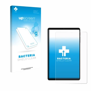Parte frontale di una confezione del prodotto con il logo del marchio upscreen. Accanto è raffigurato il dispositivo Alldocube
