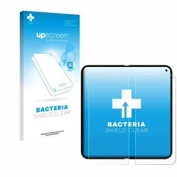 Parte frontale di una confezione del prodotto con il logo del marchio upscreen. Accanto è raffigurato il dispositivo Google Pi