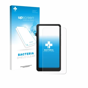 Parte frontale di una confezione del prodotto con il logo del marchio upscreen. Accanto è raffigurato il dispositivo DuRoBo Kr