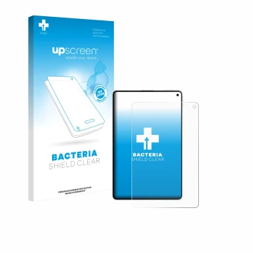 Parte frontale di una confezione del prodotto con il logo del marchio upscreen. Accanto è raffigurato il dispositivo Huawei Ma