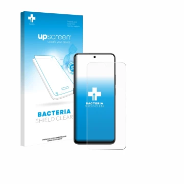Parte frontale di una confezione del prodotto con il logo del marchio upscreen. Accanto è raffigurato il dispositivo Honor 400
