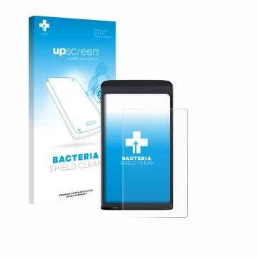 Parte frontale di una confezione del prodotto con il logo del marchio upscreen. Accanto è raffigurato il dispositivo Vasco Tra