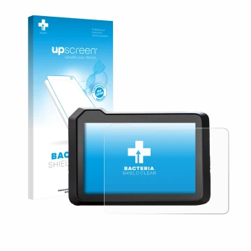 Parte frontale di una confezione del prodotto con il logo del marchio upscreen. Accanto è raffigurato il dispositivo KTM 990 D