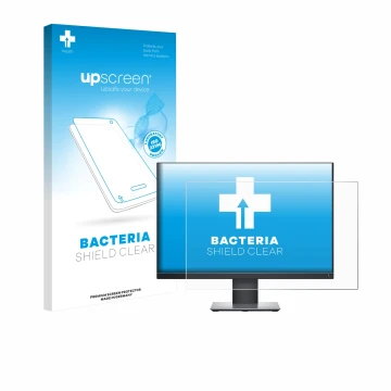 Parte frontale di una confezione del prodotto con il logo del marchio upscreen. Accanto è raffigurato il dispositivo Dell Prof