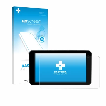 Parte frontale di una confezione del prodotto con il logo del marchio upscreen. Accanto è raffigurato il dispositivo Chigee AI