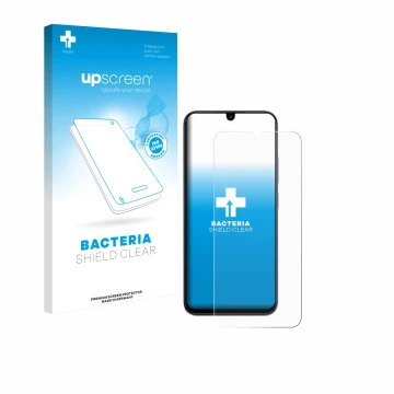 Parte frontale di una confezione del prodotto con il logo del marchio upscreen. Accanto è raffigurato il dispositivo Xiaomi Po