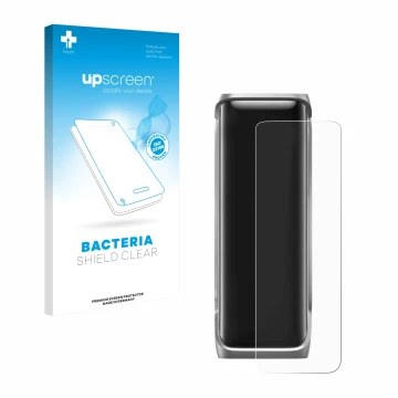 Parte frontale di una confezione del prodotto con il logo del marchio upscreen. Accanto è raffigurato il dispositivo EcoFlow R