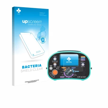 Parte frontale di una confezione del prodotto con il logo del marchio upscreen. Accanto è raffigurato il dispositivo Kewtech K