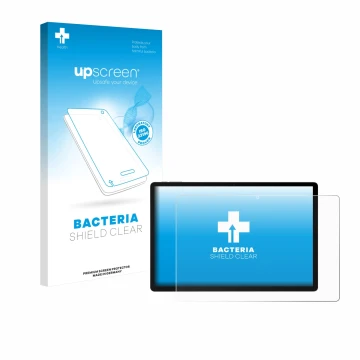 Parte frontale di una confezione del prodotto con il logo del marchio upscreen. Accanto è raffigurato il dispositivo Doogee U1