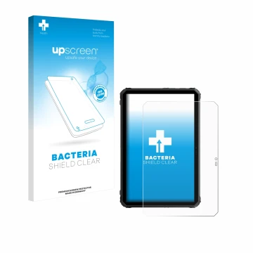 Parte frontale di una confezione del prodotto con il logo del marchio upscreen. Accanto è raffigurato il dispositivo Blackview