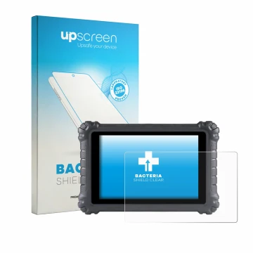 Parte frontale di una confezione del prodotto con il logo del marchio upscreen. Accanto è raffigurato il dispositivo Autel Max