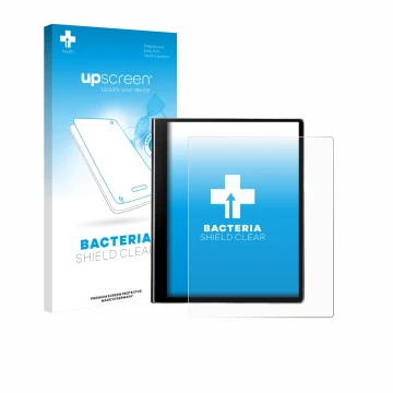 Parte frontale di una confezione del prodotto con il logo del marchio upscreen. Accanto è raffigurato il dispositivo eazeye Pa