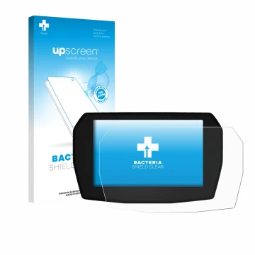 Parte frontale di una confezione del prodotto con il logo del marchio upscreen. Accanto è raffigurato il dispositivo Ducati Mu