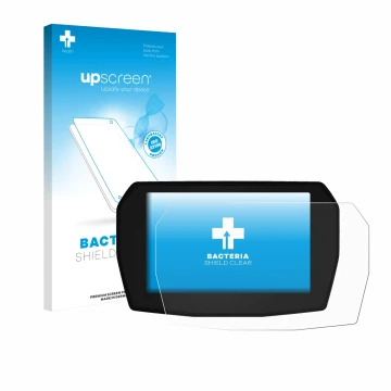 Parte frontale di una confezione del prodotto con il logo del marchio upscreen. Accanto è raffigurato il dispositivo Ducati Pa