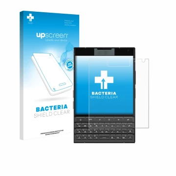 Parte frontale di una confezione del prodotto con il logo del marchio upscreen. Accanto è raffigurato il dispositivo Unihertz 