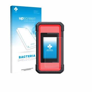 Parte frontale di una confezione del prodotto con il logo del marchio upscreen. Accanto è raffigurato il dispositivo Launch X4