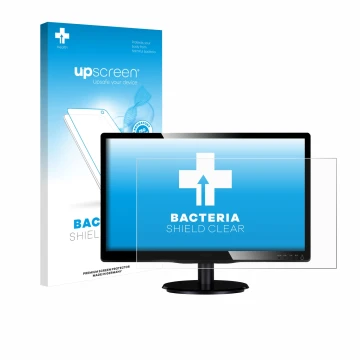 Parte frontale di una confezione del prodotto con il logo del marchio upscreen. Accanto è raffigurato il dispositivo Philips 2