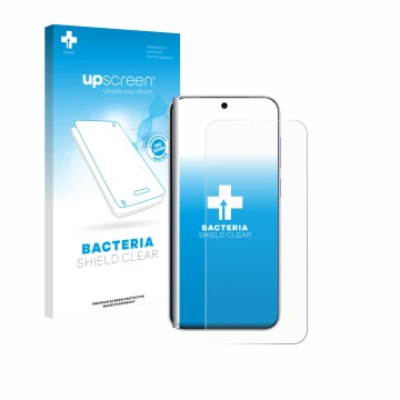 Parte frontale di una confezione del prodotto con il logo del marchio upscreen. Accanto è raffigurato il dispositivo Vivo X300