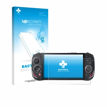 Parte frontale di una confezione del prodotto con il logo del marchio upscreen. Accanto è raffigurato il dispositivo Acer Nitr
