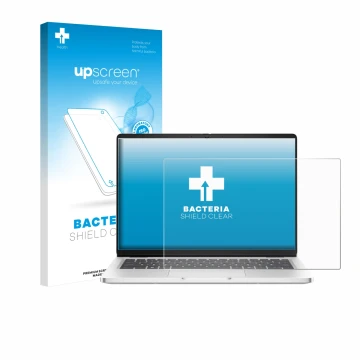 Parte frontale di una confezione del prodotto con il logo del marchio upscreen. Accanto è raffigurato il dispositivo Dell Pro 