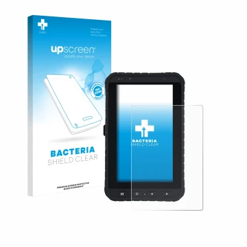 Parte frontale di una confezione del prodotto con il logo del marchio upscreen. Accanto è raffigurato il dispositivo Winmate M