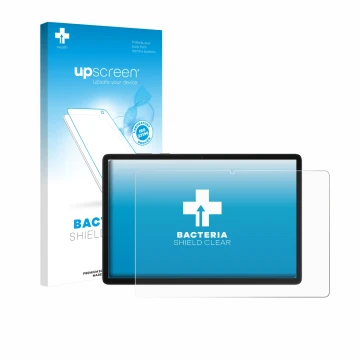 Parte frontale di una confezione del prodotto con il logo del marchio upscreen. Accanto è raffigurato il dispositivo Samsung G