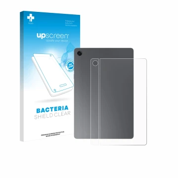 Parte frontale di una confezione del prodotto con il logo del marchio upscreen. Accanto è raffigurato il dispositivo Samsung G