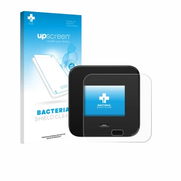 Parte frontale di una confezione del prodotto con il logo del marchio upscreen. Accanto è raffigurato il dispositivo Netgear N