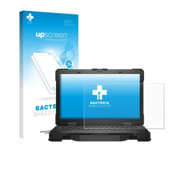 Parte frontale di una confezione del prodotto con il logo del marchio upscreen. Accanto è raffigurato il dispositivo Dell Pro 