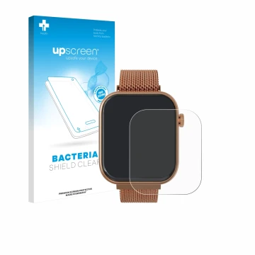 Parte frontale di una confezione del prodotto con il logo del marchio upscreen. Accanto è raffigurato il dispositivo Techmade 