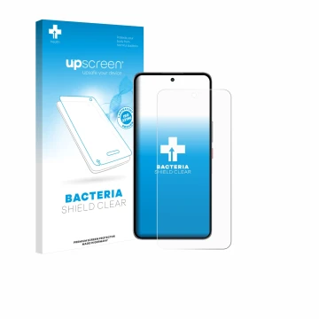 Parte frontale di una confezione del prodotto con il logo del marchio upscreen. Accanto è raffigurato il dispositivo Nubia Neo